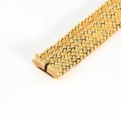Bracelet ruban souple, maille tressée en or jaune
