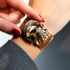 Bracelet Ruban Souple Or Jaune et Diamants