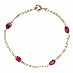 Bracelet rubis et chaine en or