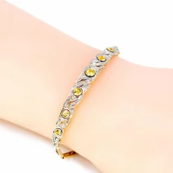 Bracelet Saphirs jaunes, diamants