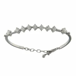 Bracelet semi-rigide en or blanc avec diamants