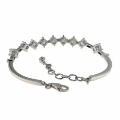Bracelet semi-rigide en or blanc avec diamants