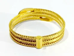 Bracelet serpent or jaune et rubis