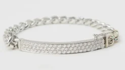 Bracelet souple en or blanc pavé de diamants