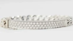 Bracelet souple en or blanc pavé de diamants