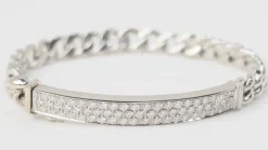 Bracelet souple en or blanc pavé de diamants