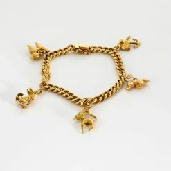 Bracelet souple or jaune et charms