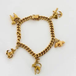 Bracelet souple or jaune et charms