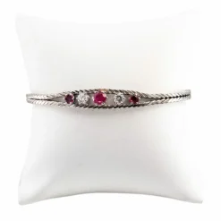 Bracelet souple rubis et diamants