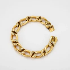 Bracelet style gourmette Or jaune Diamants
