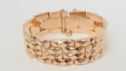 Bracelet tank années 1940 vintage en or rose