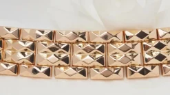 Bracelet tank années 1940 vintage en or rose