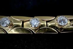 Bracelet Tank en or jaune sertie de 4,40 carats de diamants