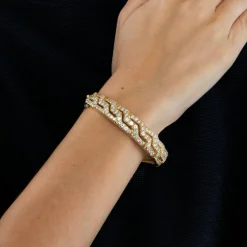Bracelet tank or jaune diamants