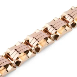 Bracelet tank or jaune et rose