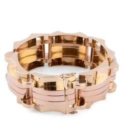 Bracelet tank or jaune et rose