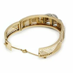 Bracelet Tank or, platine, diamants