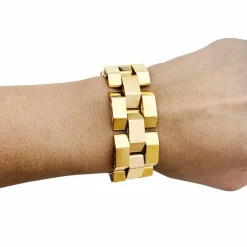 Bracelet Tank or rose et or jaune.