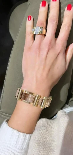 Bracelet Tank Or Rose, Or Jaune