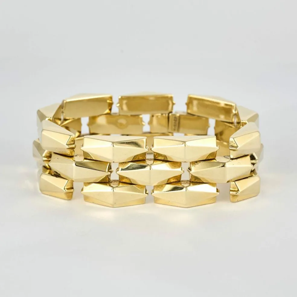 Bracelet Tank vintage 1940 or jaune