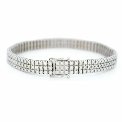 Bracelet tennis à 3 rangs de diamants