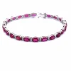 Bracelet Tennis - Or Blanc - Rubis et Diamants