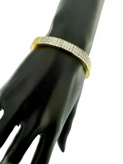 Bracelet Tennis certifié HRD en or jaune et blanc avec diamants