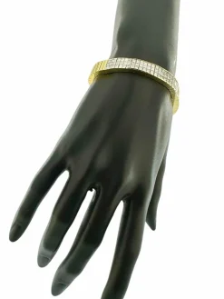 Bracelet Tennis certifié HRD en or jaune et blanc avec diamants