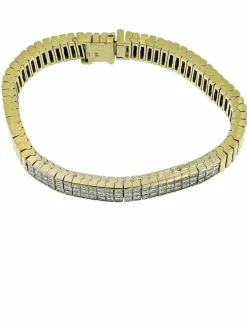Bracelet Tennis certifié HRD en or jaune et blanc avec diamants