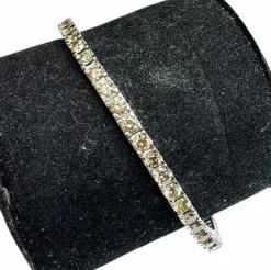 Bracelet Tennis Diamants Brown 7.5ct – Or blanc 18K – 17.8g