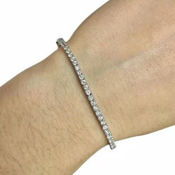 Bracelet Tennis Diamants 3.4ct – Or blanc 18K – 8.8g