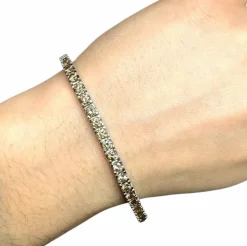 Bracelet Tennis Diamants Brown 7.5ct – Or blanc 18K – 17.8g