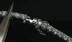 Bracelet Tennis Diamants Or Blanc