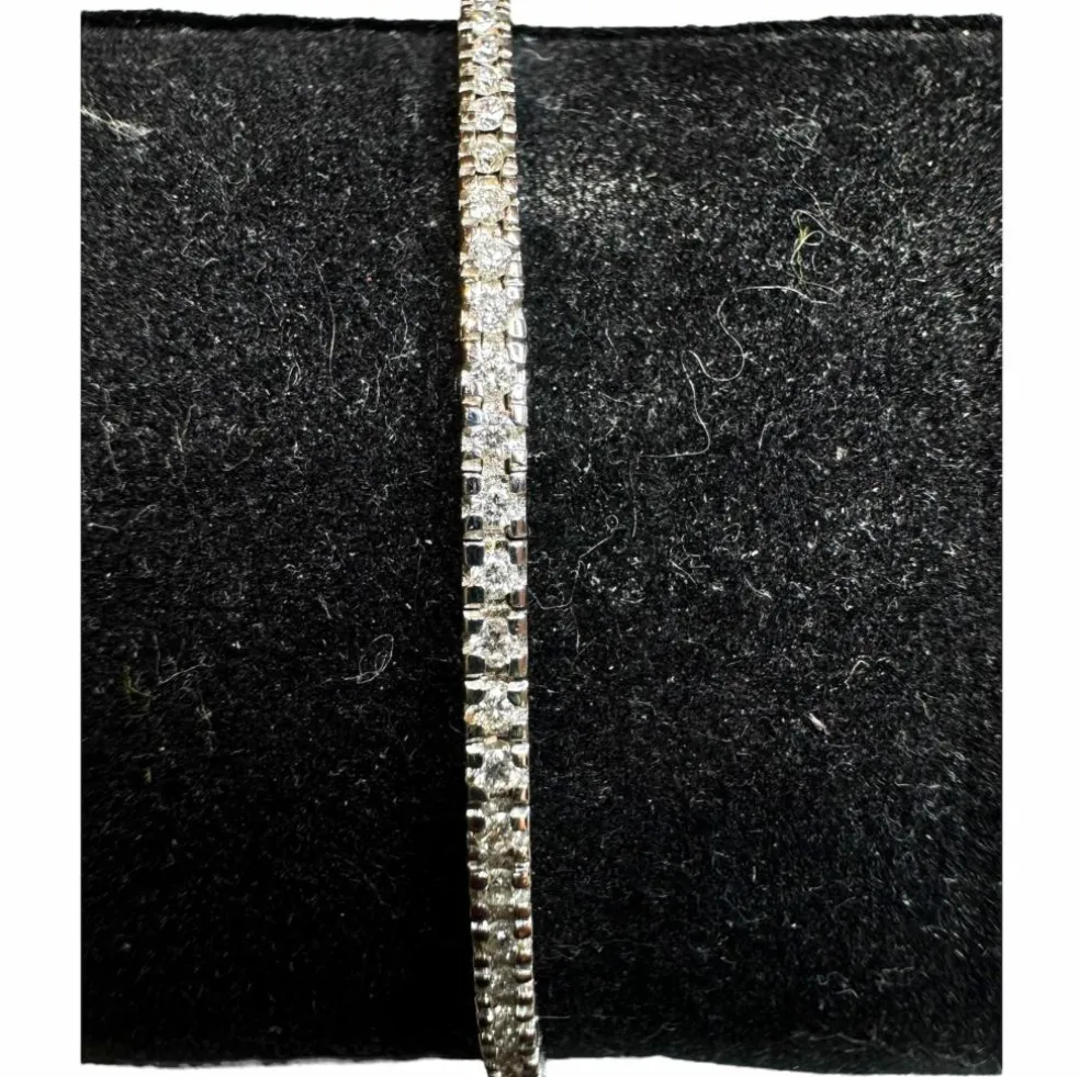 Bracelet Tennis Diamants 1.86ct – Or blanc 18K – 8.2g