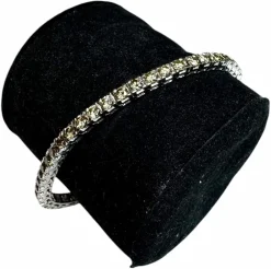 Bracelet Tennis Diamants Brown 7.5ct – Or blanc 18K – 17.8g