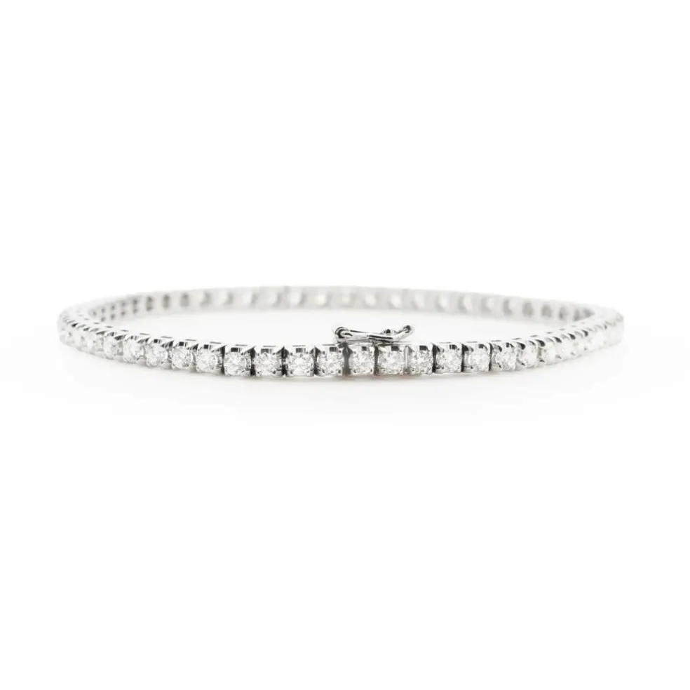 Bracelet tennis en or blanc 2,96 ct