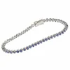 Bracelet tennis en or blanc et saphirs