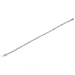 Bracelet tennis en or blanc et saphirs