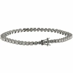 Bracelet tennis en or blanc et diamants