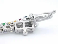 Bracelet tennis en or blanc avec pierres précieuses multicolores
