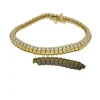 Bracelet tennis en or jaune, diamants naturels