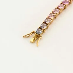 Bracelet Tennis en or jaune et saphirs