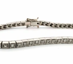 Bracelet tennis en platine avec diamants