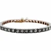 Bracelet tennis or jaune et argent, 3,00 cts diamant taille rose (circa 1900)