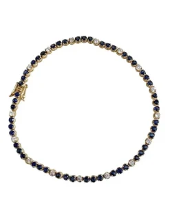 Bracelet Tennis Or jaune Saphirs Diamants