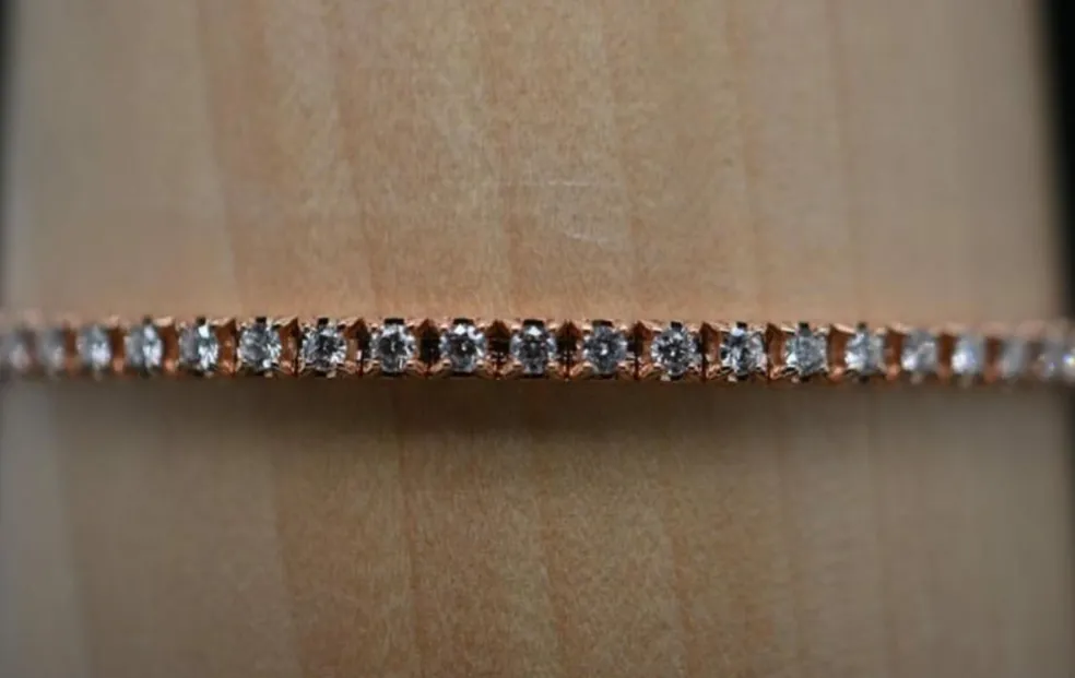 Bracelet Tennis Or Rose Diamants