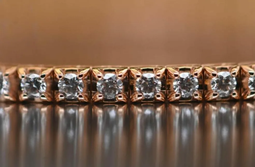 Bracelet Tennis Or Rose Diamants