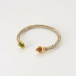 Bracelet Torque Rubis & Emeraudes