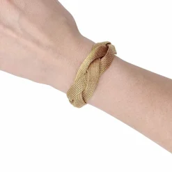 Bracelet tresse or jaune.