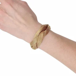 Bracelet tresse or jaune.